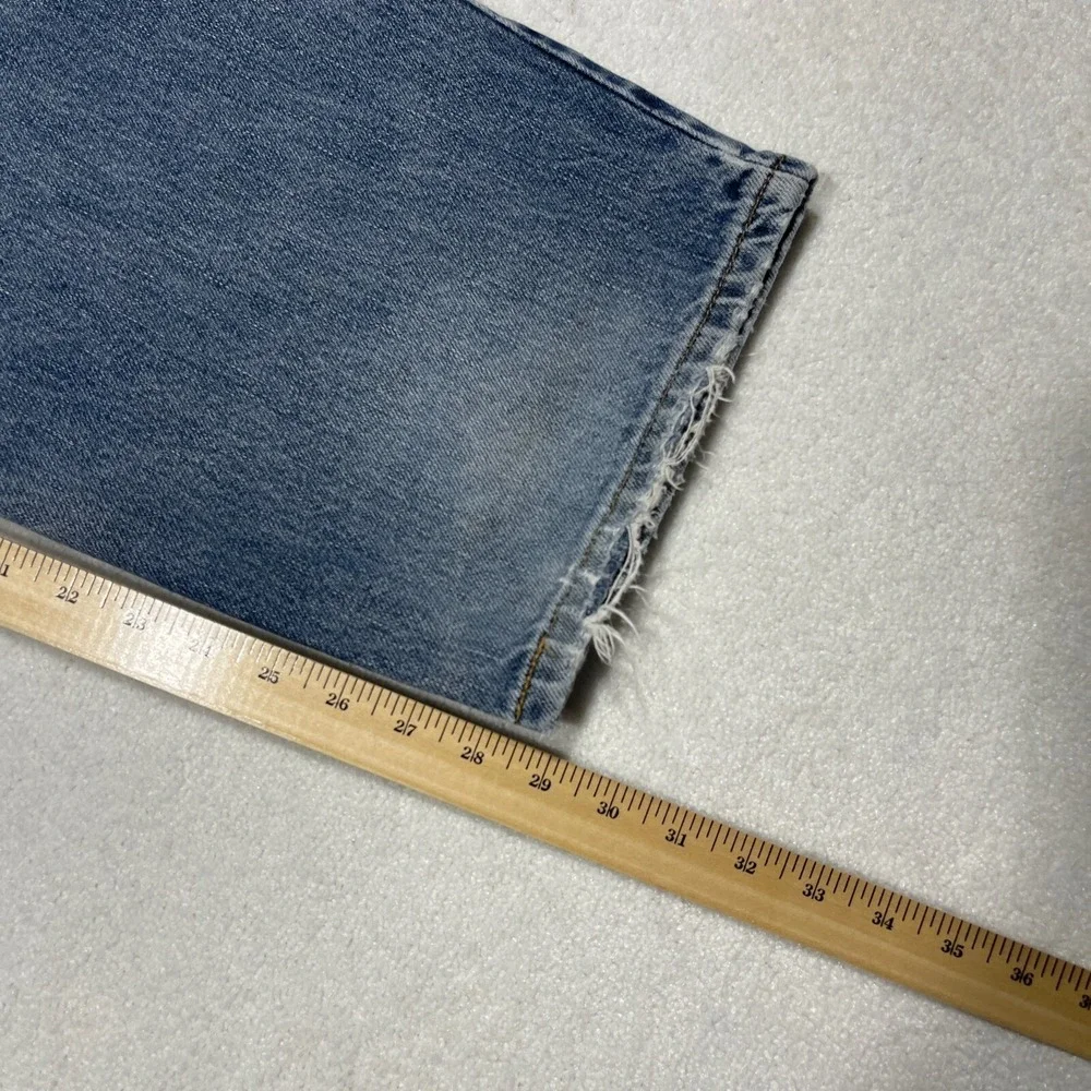 Levi 550 Jeans Men's W40 L30 Relaxed Straight Blue Comfort Work Distressed Hems